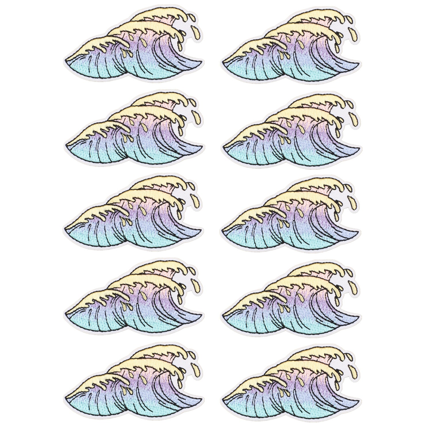 Wholesale Ocean Wave Embroidery Patch Big Ocean Wave Patch